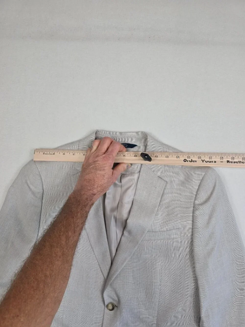 Perry Ellis Mens 40 Regular Slim Fit Stretch Beige Suit Blazer Jacket